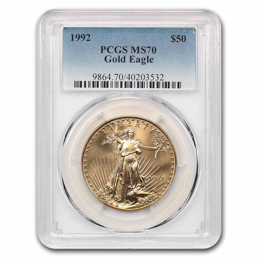 1992 1 oz American Gold Eagle MS-70 PCGS