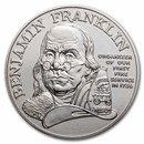 1992 1 oz Silver Ben Franklin Firefighter Medal BU (Capsule Only)