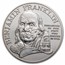 1992 1 oz Silver Ben Franklin Firefighter Medal BU (Capsule Only)