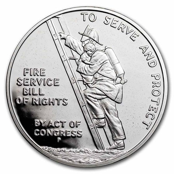 1992 1 oz Silver Ben Franklin Firefighters Medal Proof (Capsule) 1992 1 oz Silver Ben Franklin Firefighters Medal Proof (Capsule)