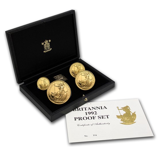 1992 4-Coin Gold Britannia Proof Set (w/Box & COA) 1992 4-Coin Gold Britannia Proof Set (w/Box & COA)
