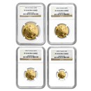 1992 4-Coin Proof American Gold Eagle Set PF-70 NGC