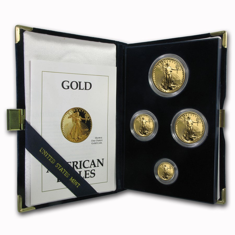 1992 4-Coin Proof American Gold Eagle Set (w/Box & COA)