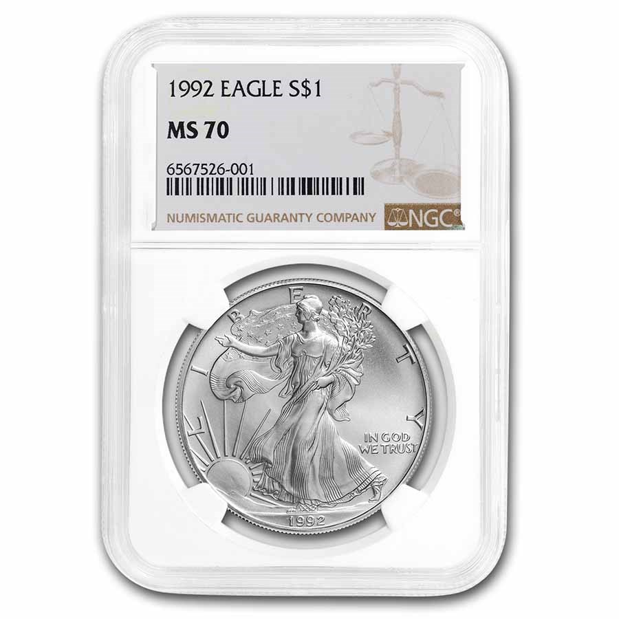 1992 American Silver Eagle MS-70 NGC