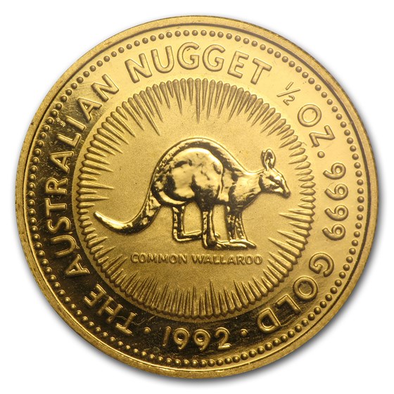 1992 Australia 1/2 oz Gold Nugget BU 1992 Australia 1/2 oz Gold Nugget BU
