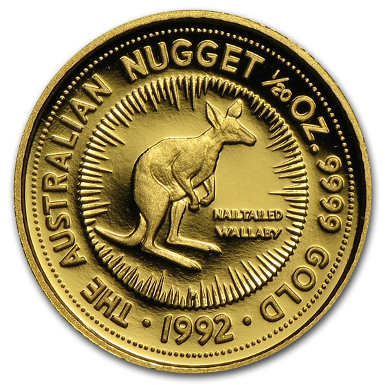 1992 Australia 1/20 oz Proof Gold Nugget