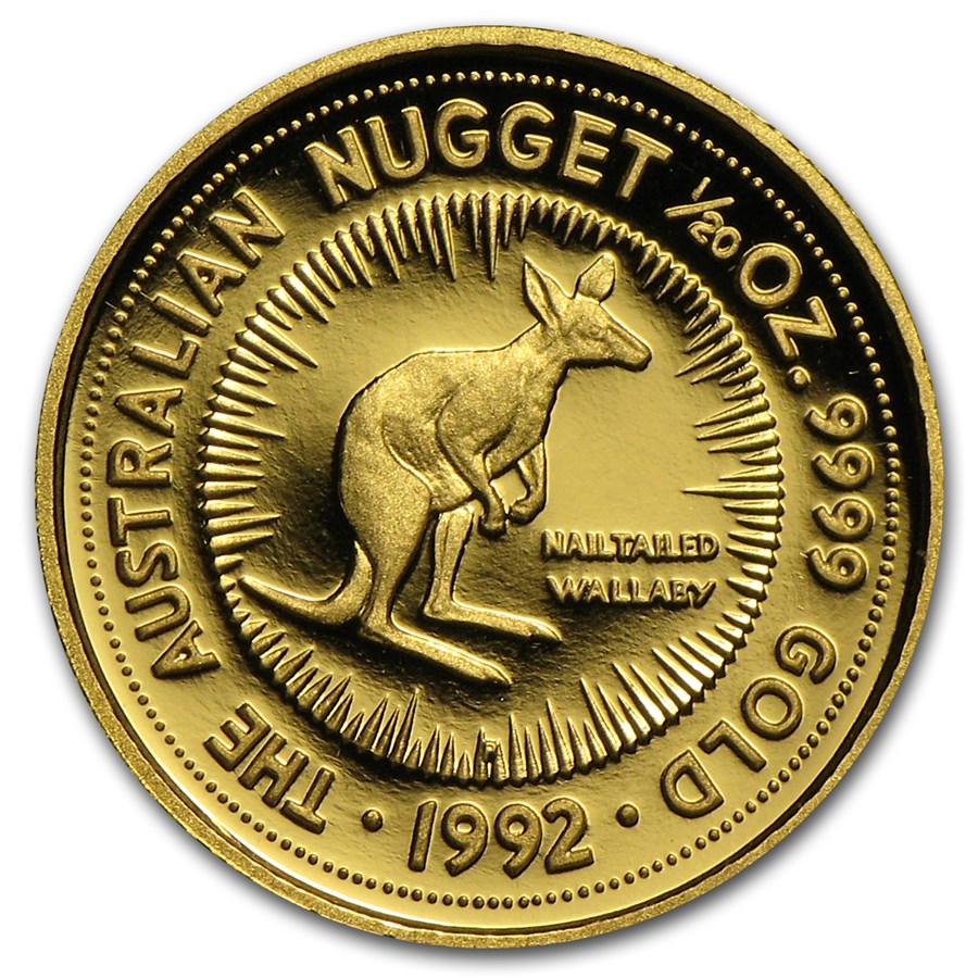 1992 Australia 1/20 oz Proof Gold Nugget
