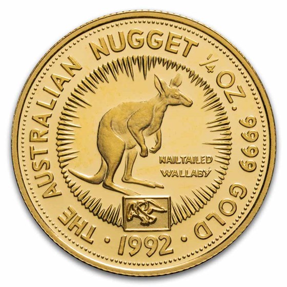 1992 Australia 1/4 oz Gold Nugget Eagle Privy Proof 1992 Australia 1/4 oz Gold Nugget Eagle Privy Proof