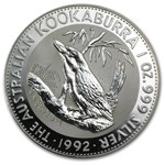 1992 Australia 1 oz Silver Kookaburra BU