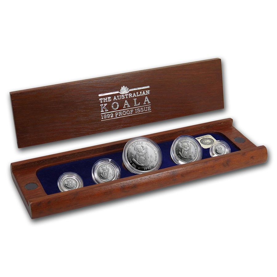 1992 Australia 5-Coin Platinum Koala Proof Set (1.9 oz)