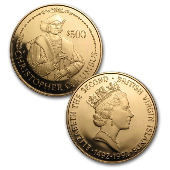 1992 British Virgin Islands 3-Coin Gold Columbus Proof Set 1992 British Virgin Islands 3-Coin Gold Columbus Proof Set