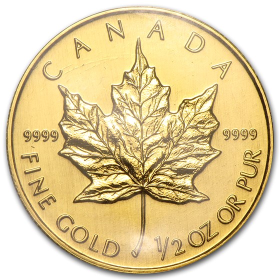 1992 Canada 1/2 oz Gold Maple Leaf BU 1992 Canada 1/2 oz Gold Maple Leaf BU