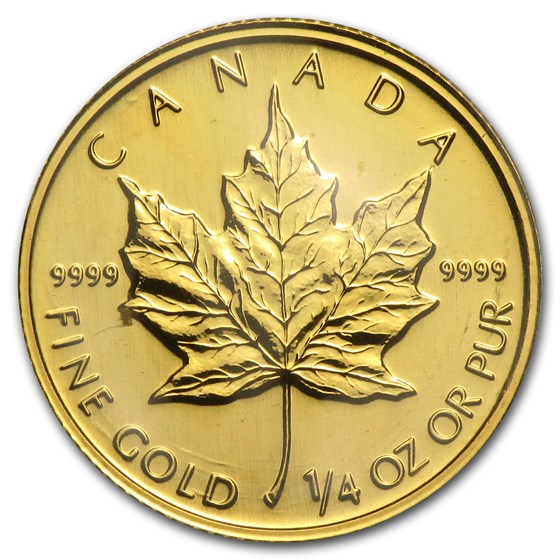 1992 Canada 1/4 oz Gold Maple Leaf BU