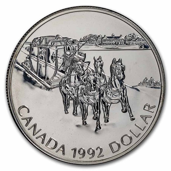 1992 Canada Silver Dollar BU (Stagecoach Kingston-York) 1992 Canada Silver Dollar BU (Stagecoach Kingston-York)