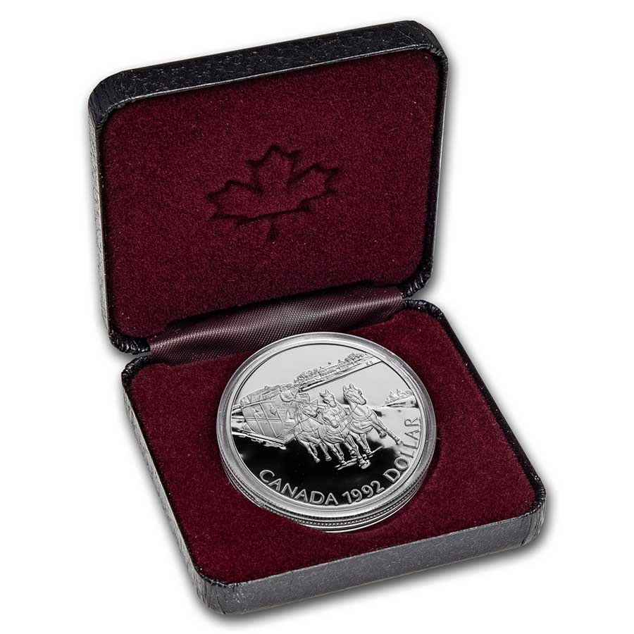 1992 Canada Silver Dollar Proof (Stagecoach Kingston-York w/OGP)