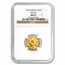 1992 China 1/10 oz Gold Panda Large Date MS-67 NGC