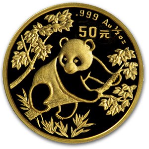 1992 China 1/2 oz Gold Panda BU (Not Sealed) 1992 China 1/2 oz Gold Panda BU (Not Sealed)