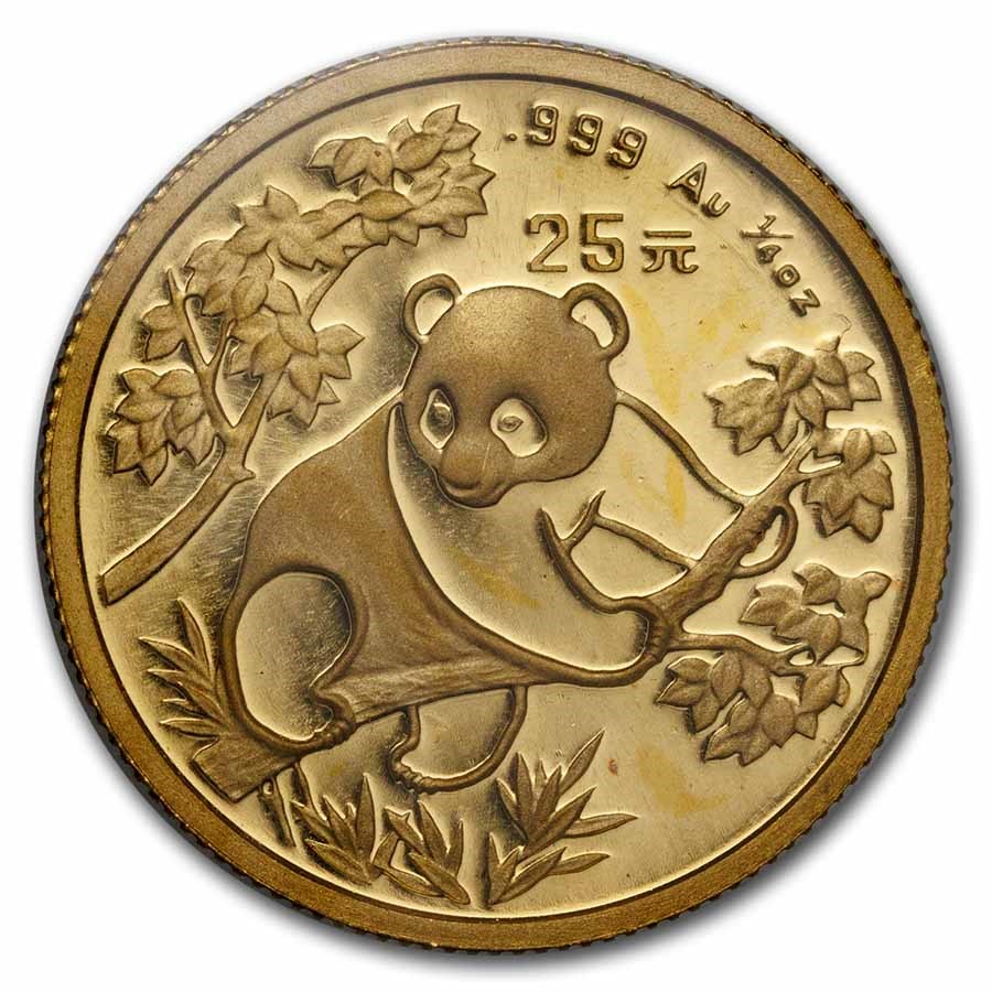 1992 China 1/4 oz Gold Panda Small Date BU (Sealed)