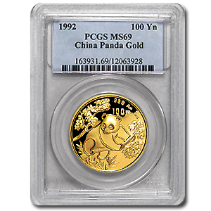 Buy 1992 China 1 oz Gold Panda Large Date MS-69 PCGS | APMEX