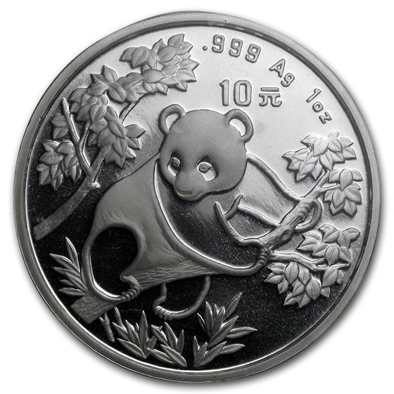 1992 China 1 oz Silver Panda Large Date BU (Sealed)