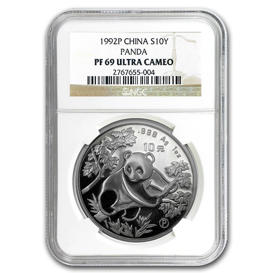1992 China 1 oz Silver Panda PF-69 NGC 1992 China 1 oz Silver Panda PF-69 NGC