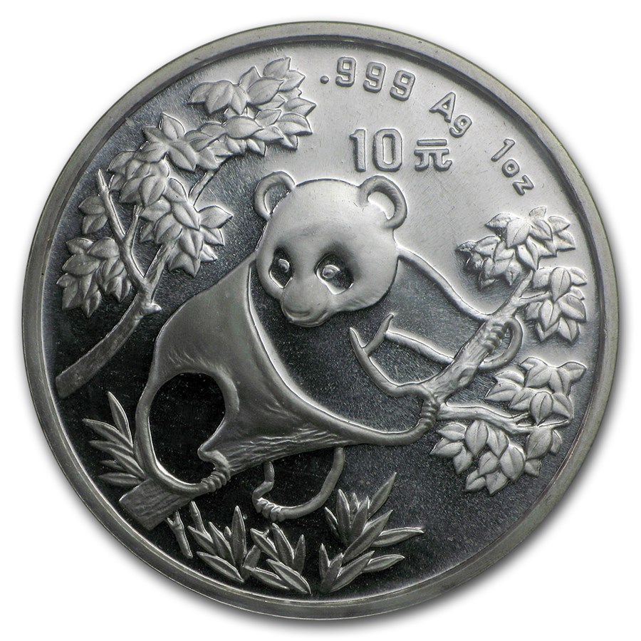 1992 China 1 oz Silver Panda Small Date BU (Sealed)