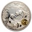 1992 China 12 oz Proof Silver Panda (Ling-Ling Memorial) No Box