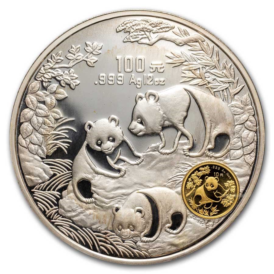 1992 China 12 oz Proof Silver Panda (Ling-Ling Memorial) No Box