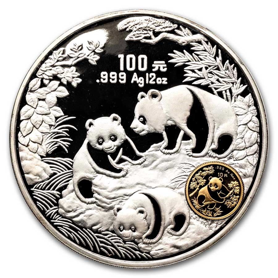 1992 China 12 oz Proof Silver Panda (Ling-Ling Memorial)