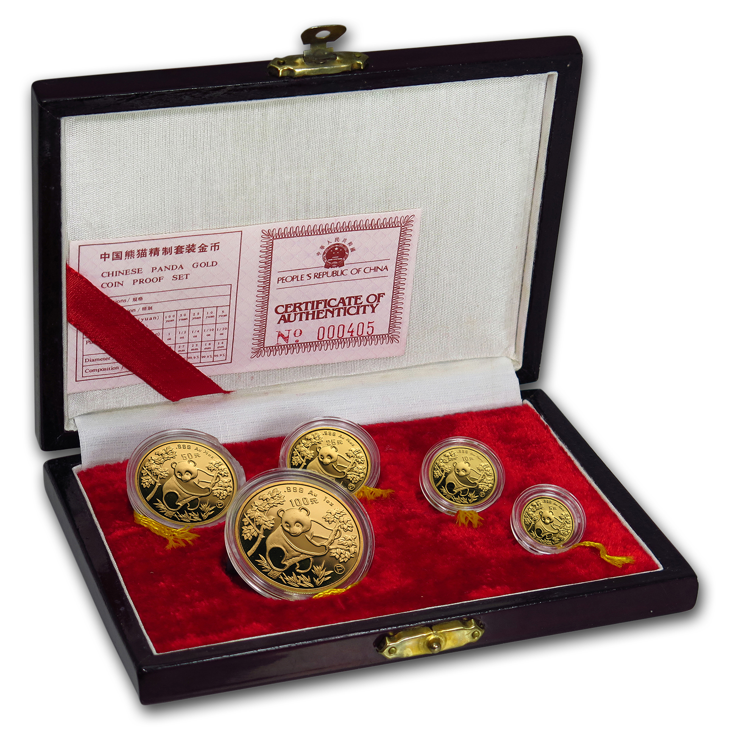 Buy 1992 China 5-Coin Gold Panda Proof Set (Original Box & COA