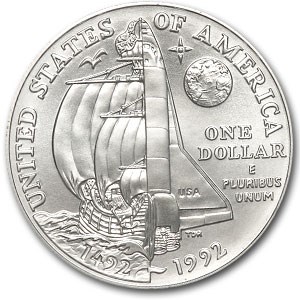 1992-D Columbus Quincentenary $1 Silver Commem BU (Capsule) 1992-D Columbus Quincentenary $1 Silver Commem BU (Capsule)