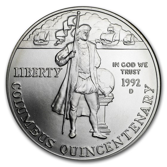 1992-D Columbus Quincentenary $1 Silver Commem BU (w/Box & COA)