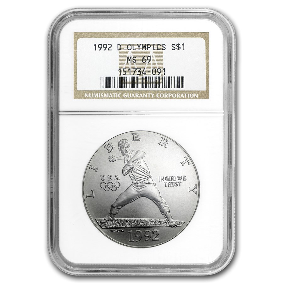 1992-D Olympic Baseball $1 Silver Commem MS-69 NGC