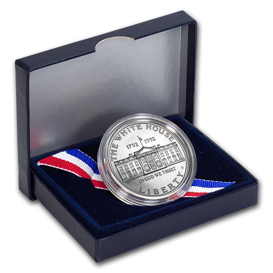 1992-D White House $1 Silver Commem BU (w/Box & COA)