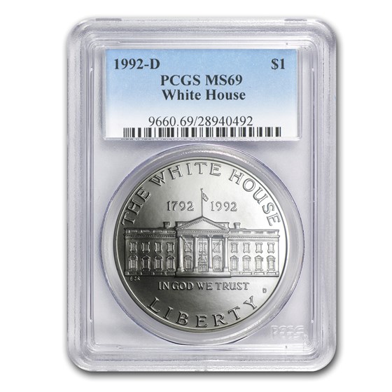 1992-D White House $1 Silver Commem MS-69 PCGS 1992-D White House $1 Silver Commem MS-69 PCGS