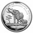 1992 Equatorial Guinea Silver 15000 Francos Elephants Proof