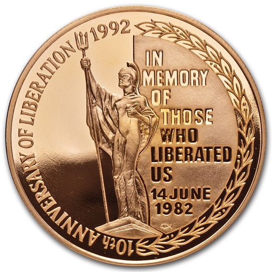 1992 Falkland Islands Gold 5 Pounds Liberation Proof 1992 Falkland Islands Gold 5 Pounds Liberation Proof