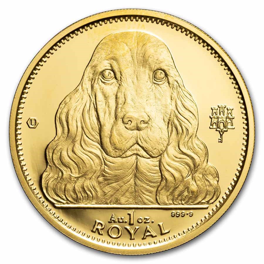 1992 Gibraltar Gold 1 oz Royal Cocker Spaniel BU
