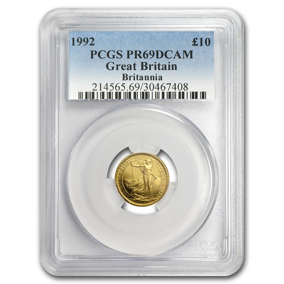 1992 Great Britain 1/10 oz Proof Gold Britannia PR-69 PCGS 1992 Great Britain 1/10 oz Proof Gold Britannia PR-69 PCGS