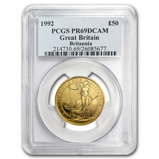 1992 Great Britain 1/2 oz Proof Gold Britannia PR-69 PCGS 1992 Great Britain 1/2 oz Proof Gold Britannia PR-69 PCGS