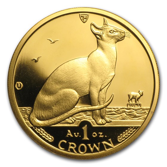 1992 Isle of Man 1 oz Gold Siamese Cat BU 1992 Isle of Man 1 oz Gold Siamese Cat BU
