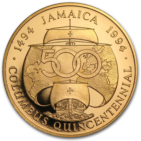 1992 Jamaica Proof Gold 500 Dollars Columbus 1992 Jamaica Proof Gold 500 Dollars Columbus