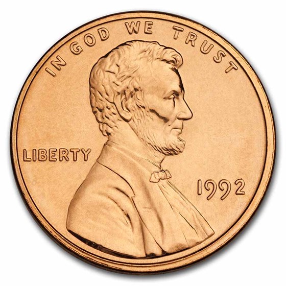 1992 Lincoln Cent BU (Red) 1992 Lincoln Cent BU (Red)