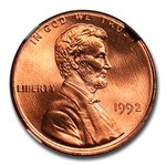 1992 Lincoln Cent MS-69 NGC (Red)