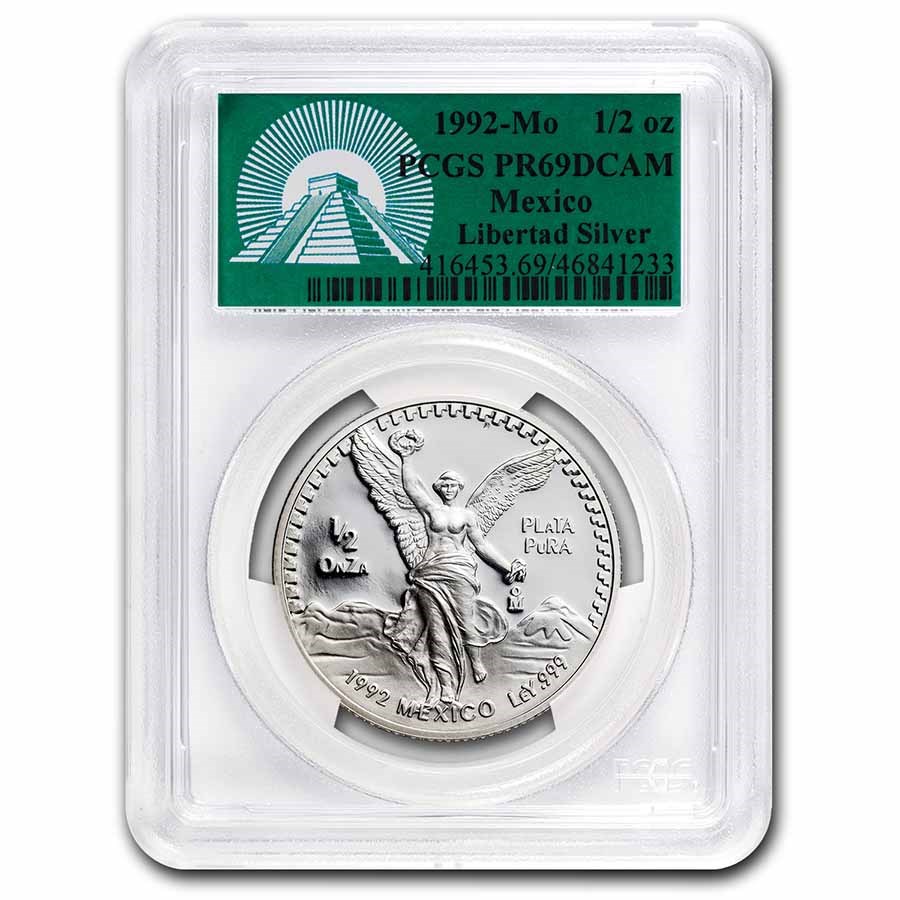 1992 Mexico 1/2 oz Silver Libertad PF-69 PCGS (Green Label)