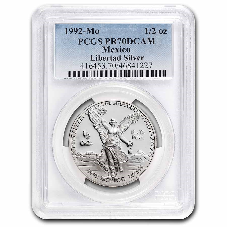 1992 Mexico 1/2 oz Silver Libertad PF-70 PCGS