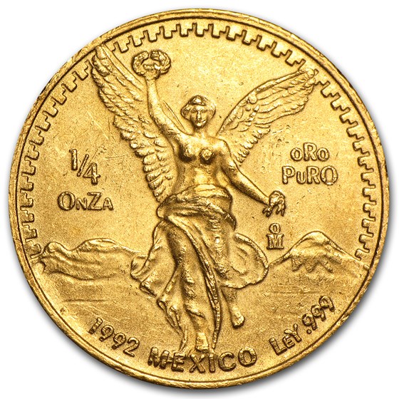 1992 Mexico 1/4 oz Gold Libertad BU
