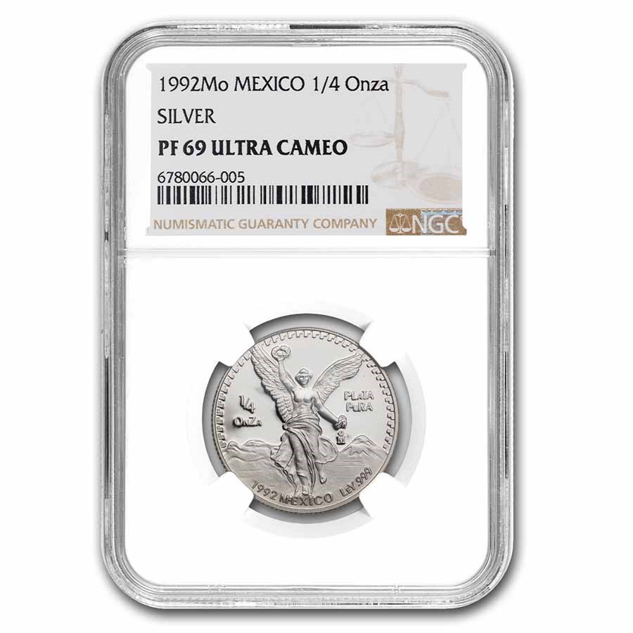 Buy 1992 Mexican 1/4 oz Silver Libertad PF-69 NGC | APMEX