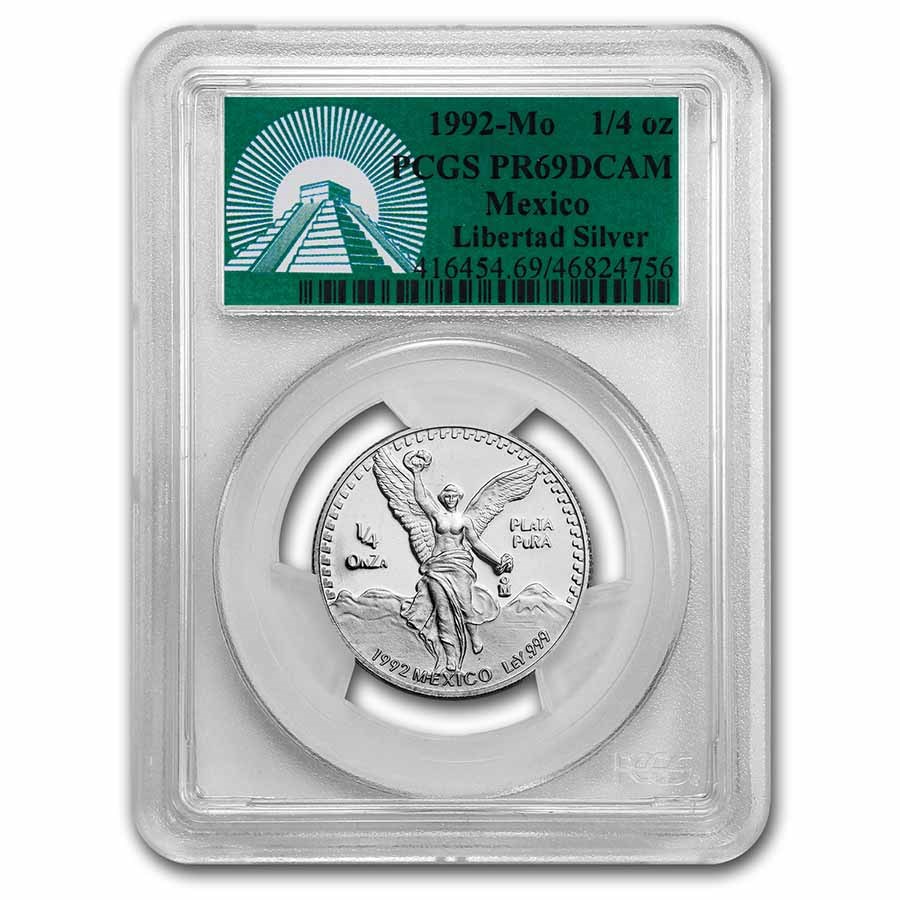 1992 Mexico 1/4 oz Silver Libertad PR-69 PCGS (Green Label)