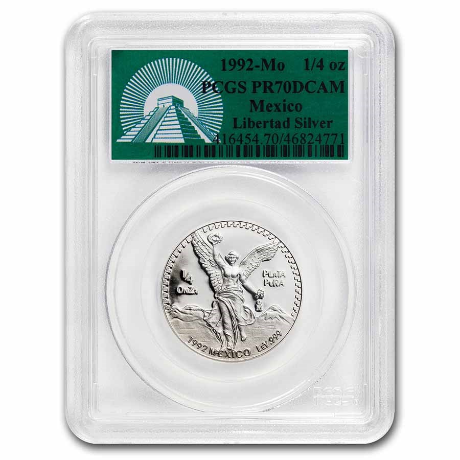 1992 Mexico 1/4 oz Silver Libertad PR-70 PCGS (Green Label)
